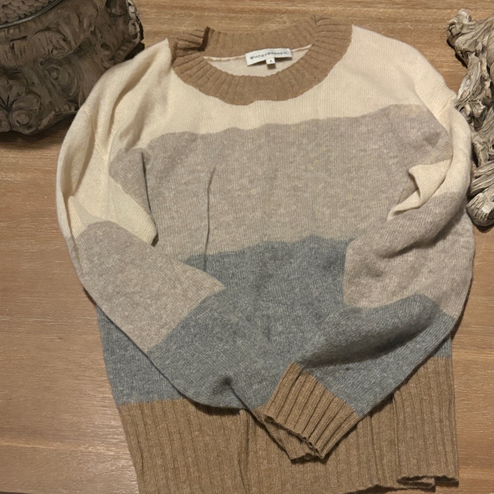 White + Warren Cashmere Multicolor Striped Sweater